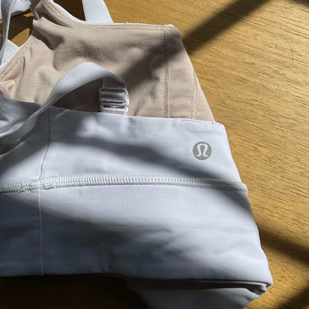 White Lulu Lemon sports bra / workout top